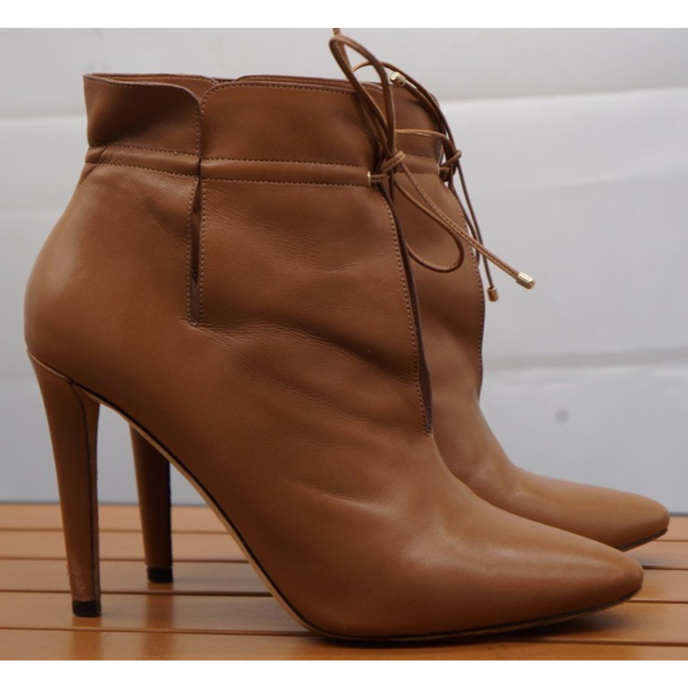 Jimmy Choo Womens Leather Pointed Toe Up Ankle Boots Brown Size 38.5/ 8.5 - Picture 7 of 12